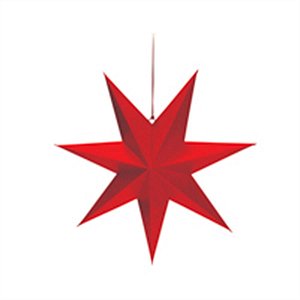 Estrela de 7 Pontas Decorada Vermelho 55 cm (Origami)
