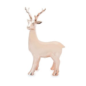 Rena de Natal Decorativa Rosê Gold 25cm