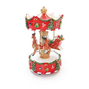 Carrossel com Noel e Renas Colorido (Bibelots Musicais) - 1 Unidade