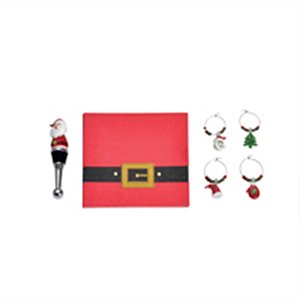 Rolha, Guardanapo e Enfeites para Taça (HaPPy Hour) Kit com 6 Peças