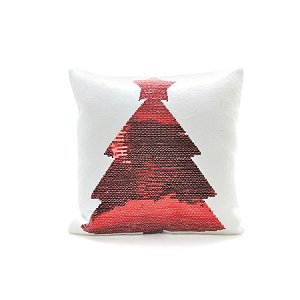 Almofada Árvore de Natal Branco e Vermelho
