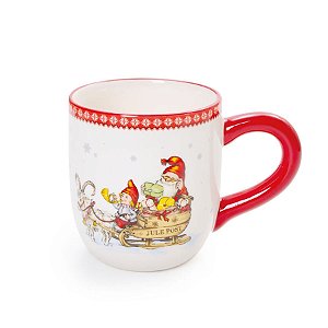 Caneca Noel com Trenó Branco e Vermelho Tamanho P (Mug Mania)  - 4 Unidades