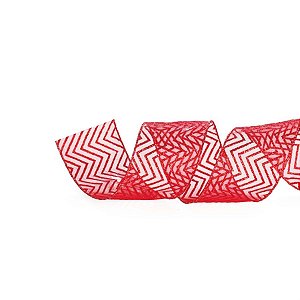 Fita de Natal Missoni Vermelho 6,3cm - 1 Un
