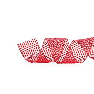 Fita de Natal Missoni Vermelho 3,8cm - 1 Rolo