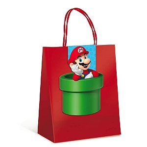 Super Mario Bros - Sacola com Fechamento - 10 Un