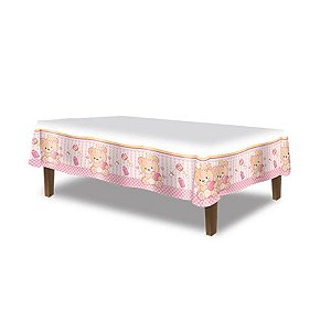 Toalha de Mesa Principal Baby Ursinha Menina