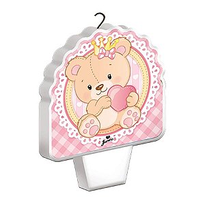 Vela Plana Baby Ursinha Menina
