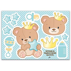 Painel Gigante Cartonado Baby Ursinho Menino
