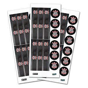 Festa Festa Corinthians - Kit Adesivo para 18 Potinhos - Corinthians