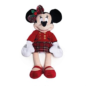 Minnie Roupa Xadrez Vermelho e Verde 45 cm (Disney)