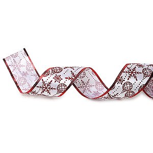 Fitas de Natal - Cetim Bolas Natalinas (3,8cmx9.14m)