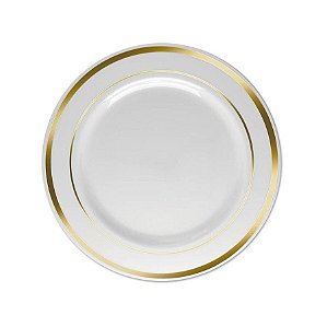 Prato Sobremesa Borda Dourado 15cm - 06 Un