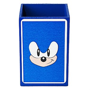 Festa Sonic - Lembrancinha - Caixa Porta-treco em MDF Sonic Azul