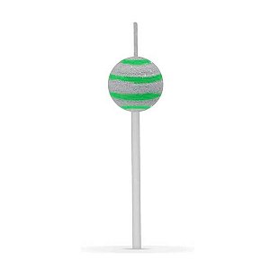 Vela Pirulito Verde e Branco