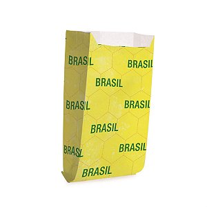 Saquinho para Pipoca Hot Dog Vai Brasil Grande 14x8x4 - 50 Un