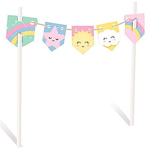 Festa Chuva de Amor - Kit Topo de Bolo Bandeirinhas 02 Un