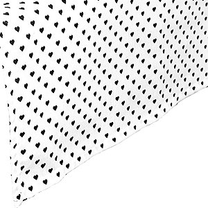 Passadeira (140x40cm) Branca com Corações Pretos