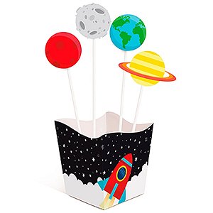 Festa Astronauta - Kit Cachepô com Pick 04 Un