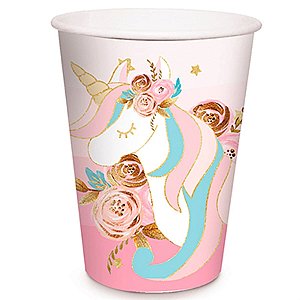 Festa Unicórnio - Copo de Papel 240ml Corpo 08 Un