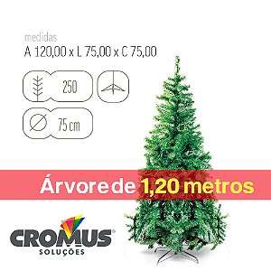 Árvore de Natal Portobelo Verde Base Plástica 1,20m Com 250 Hastes