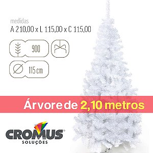 Árvore de Natal Portobelo Branco Base Plástica 210cm com 900 Hastes