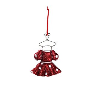 Natal Disney - Enfeite para Pendurar - Vestido Minnie Vermelho e Branco - 2 Un