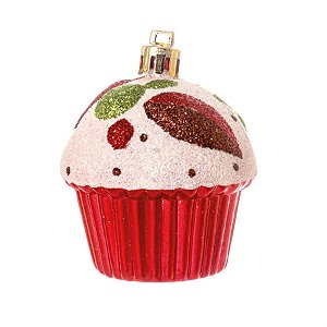 Enfeite para Pendurar Cupcake Vermelho
