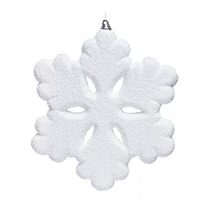 Enfeite Pendurar Floco Neve Branco 20cm - 4 Un