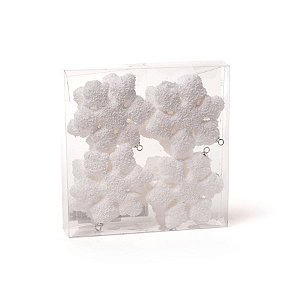 Enfeite Pendurar Floco Neve Branca 75 cm - 8 Un