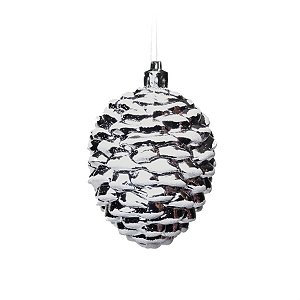 Enfeite para Pendurar - Pinha Prata (Enfeites) - 4 Peças