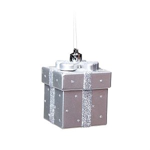 Enfeite para Pendurar Presente Prata - 3 Un