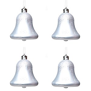 Enfeite para Pendurar Sino Prata - 4 Un