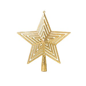 Estrela Vazada Ouro 20 cm