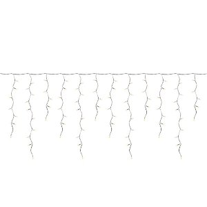 Cascata com 200 Leds Branco QuenteCordão Incolor 70x3,40m 120v