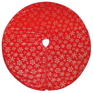 Saia Flocos Neve Ouro e Vermelho 70 cm