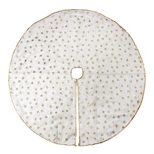 Saia Estrelas Branco e Ouro 120cm