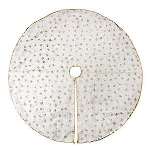 Saia Estrelas Branco e Ouro 70cm