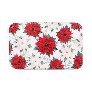 Tapete de Natal com Poensetias Vermelho