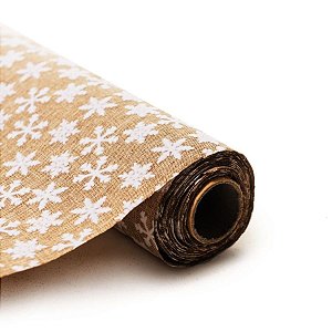 Tela Juta Floco Neve Branco 35x400cm