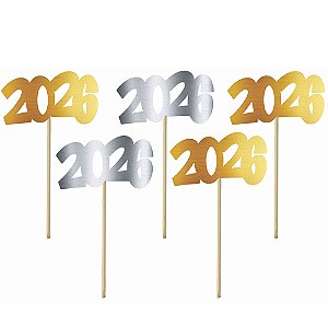 Enfeite Decorativo no Palito Reveillon 2026 M - 05 Un