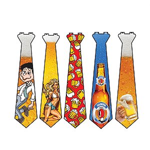 Gravata Adulto Cartonada Cerveja Tradicional - 10 Un