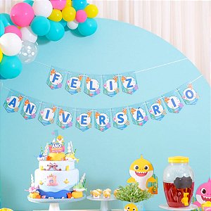 Festa Baby Shark - Faixa Feliz Aniversário