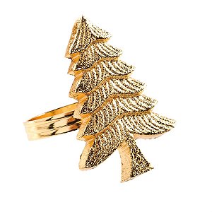 Argola Pinheiro Ouro (Porta - Guardanapos de Natal) - 4 Peças