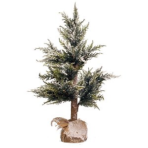 Árvore de Natal Pequena - Verde Claro e Branco Tamanho P