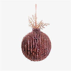 Bola de Natal com Folhas Natural 10cm (Bolas) - 3 Un