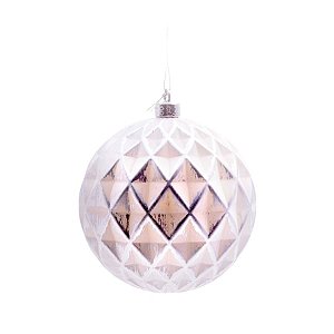 Bola de Natal Diamante Branco e Prata 8cm (Bolas) - 6 Peças