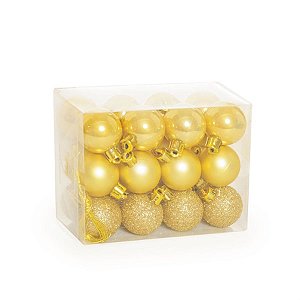 Bola Fosca Texturizada Vazada Ouro 3cm - 24 Un