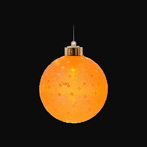 Iluminação de Natal - Bola com Lantejoulas com Led Branco 8cm - 6 Un