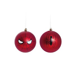 Bola de Natal Spiderman Vermelho 8cm - 4 Un