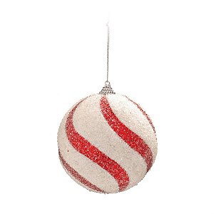 Bola de Natal Vermelho e Branco 10cm - 4 Un